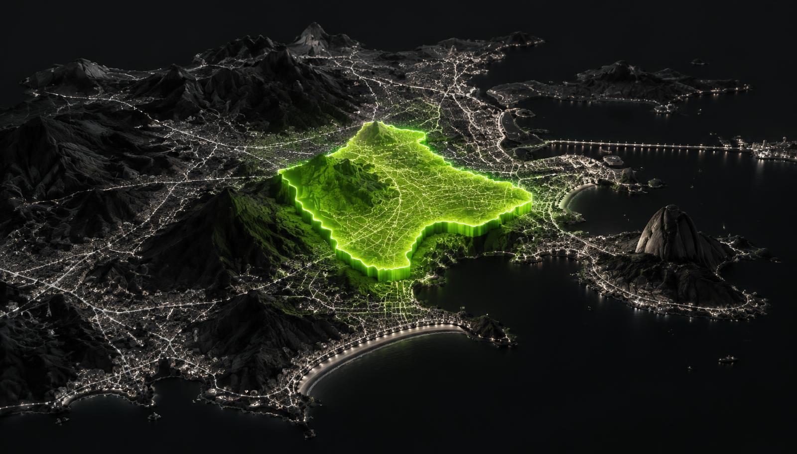 Território conquistado no mapa do Rio de Janeiro